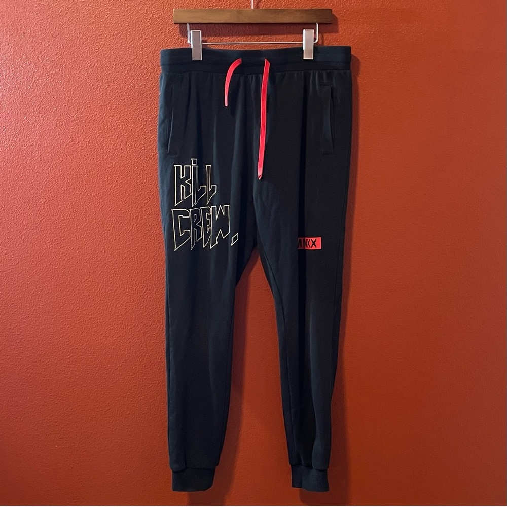Kill‎ Crew Men’s Classic Black Regular Fit Metal Spellout Soft Sweatpants